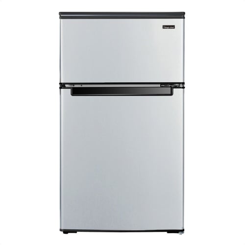 Mini nevera Magic Chef, 3.1 pies cúbicos con congelador superior, acero inoxidable